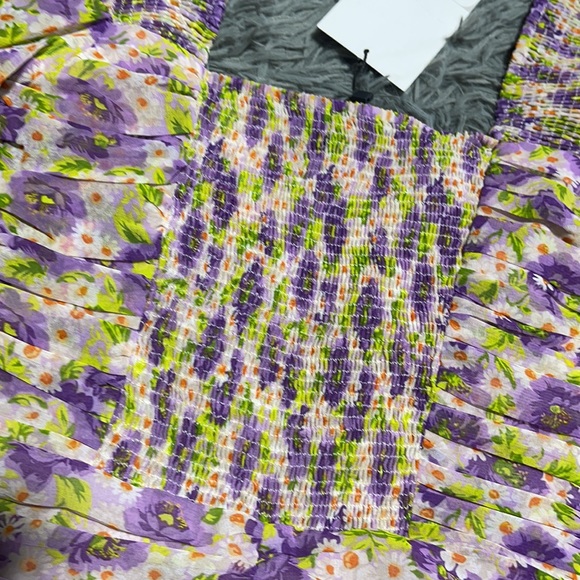 🥰🥰ZARA Floral Ruched Puff Sleeves Mini Dress🥰🥰 - Picture 10 of 16